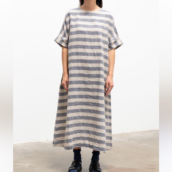 Ichi Antiquités Linen/ Silk Border Dress - One Size - Picture 6 of 6